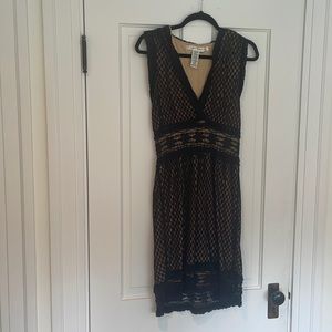 Max studio dress size Medium. Sheer black with nude underdress.